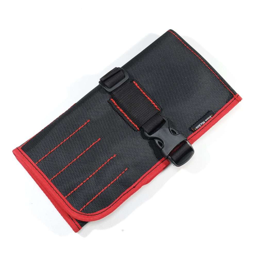 Сумка скрутка для инструмента ToolRoll S40, цвет черный, красная окантовка