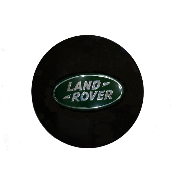 Заглушка колесного диска, черный фон, с темно-зеленым логотипом