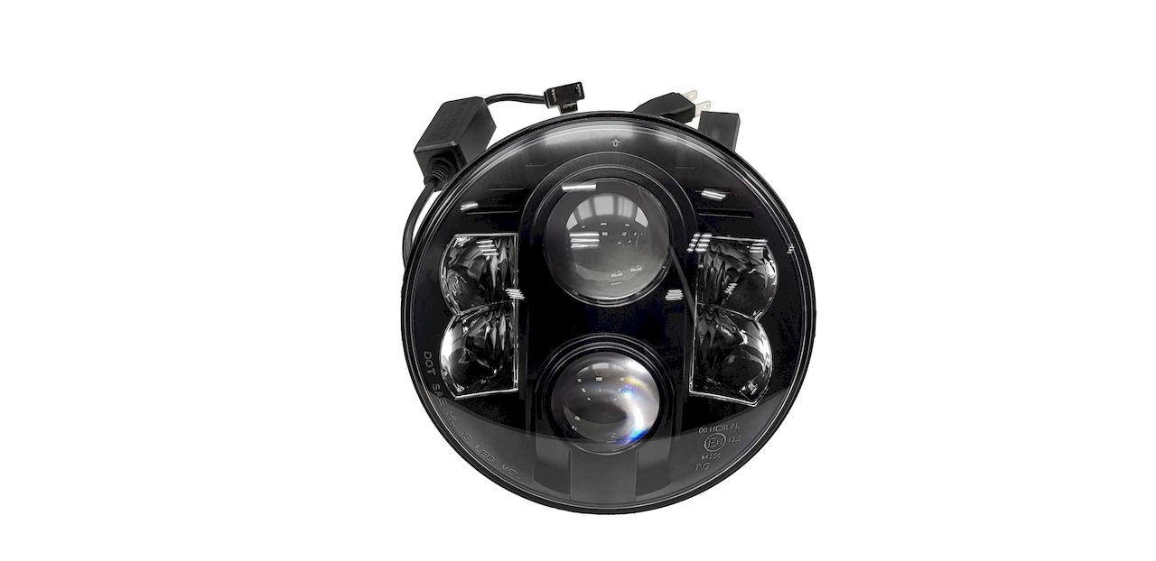 Фары головные светодиодные LED высокой мощности (черный фон), комплект 2 шт. Defender