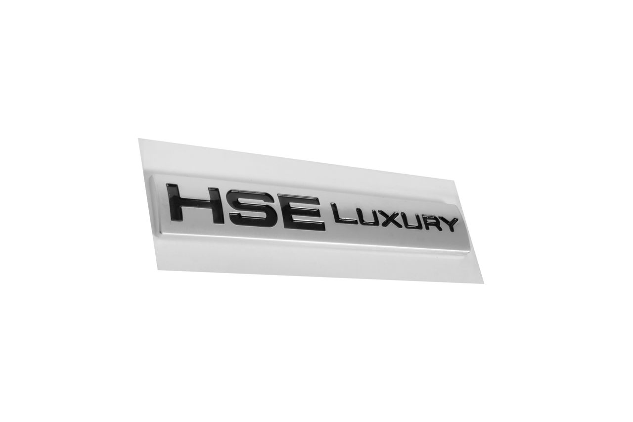 HSE-LUXURY-BLACK Эмблема HSE LUXURY черная надпись, серебристый фон купить  с доставкой