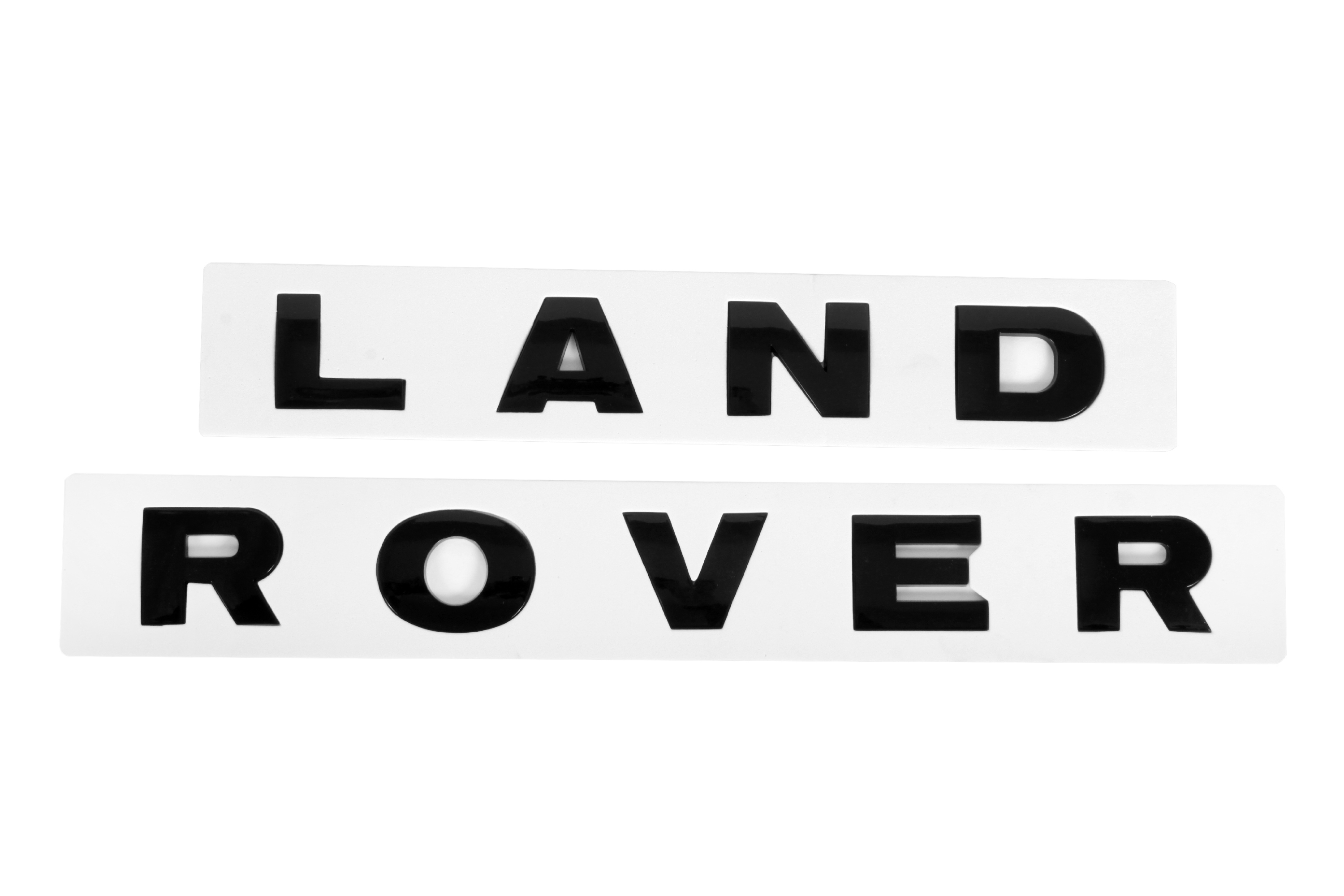 Надпись LAND ROVER на капот Discovery 3, Discovery 4 черная глянцевая